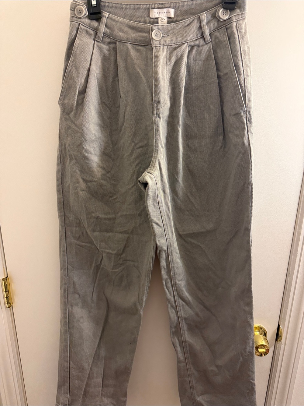 Topshop Light Gray Pleated jeans